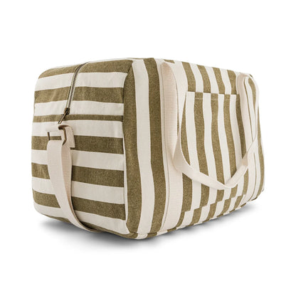 Bowling bag - Raphael - Olive / Greige Stripes | Rose in April