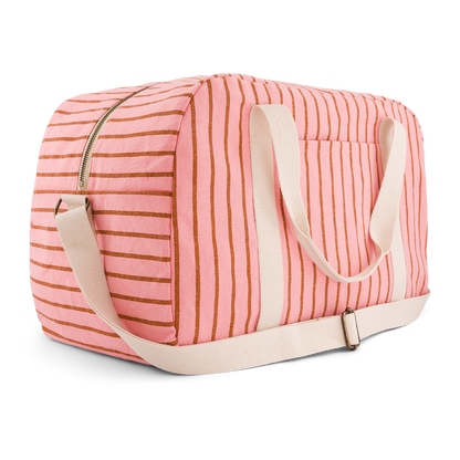Bowling bag - Raphael - Pecan / Strawbbery Tennis Stripes | Rose in April