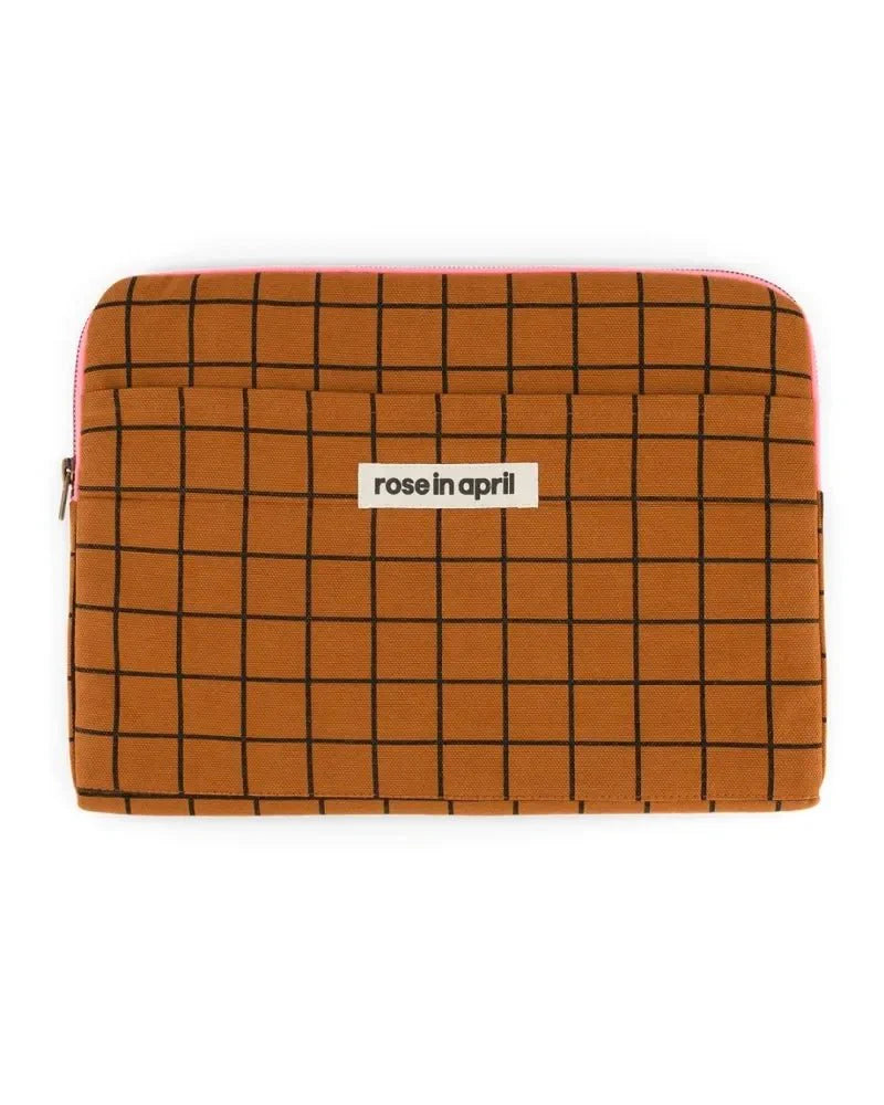 Laptop sleeve 13&14" - Octave - School Check Ginger | Rose in April