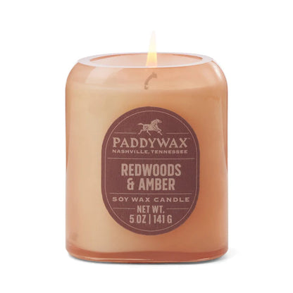 Glass candle 5 oz - redwoods & amber | Paddywax - de inKijk