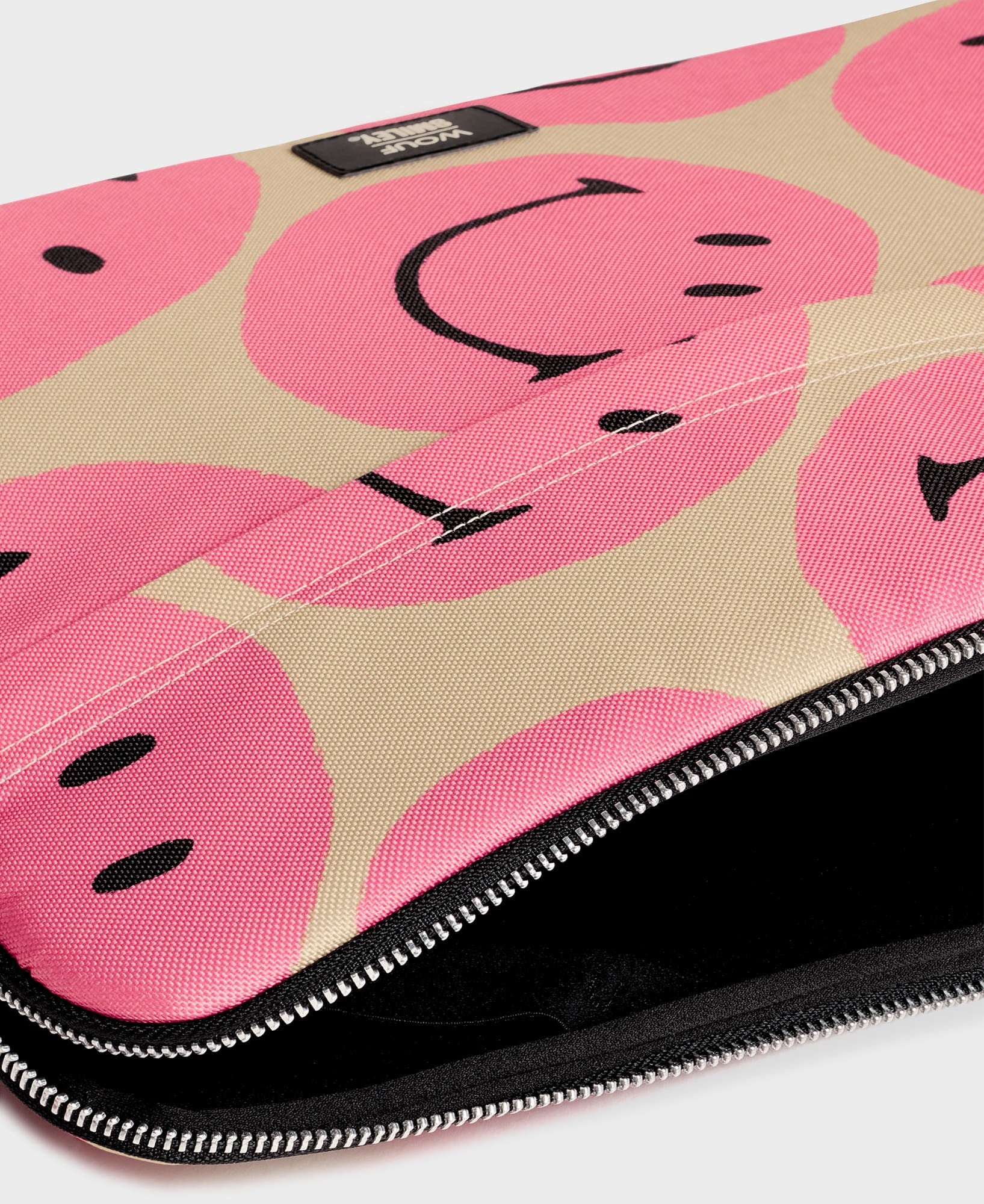 Laptophoes - 13" en 14" - Smiley Pink | WOUF - de inKijk