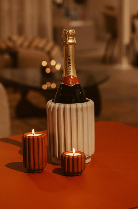 Wijnkoeler - dentelles - mocha | Atelier Pierre