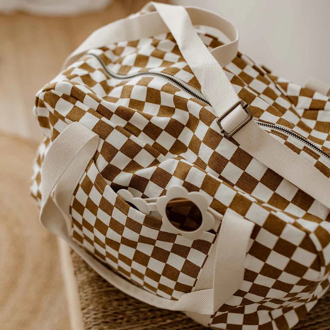 Bowling bag - Raphael - Checks Caramel | Rose in April - de inKijk