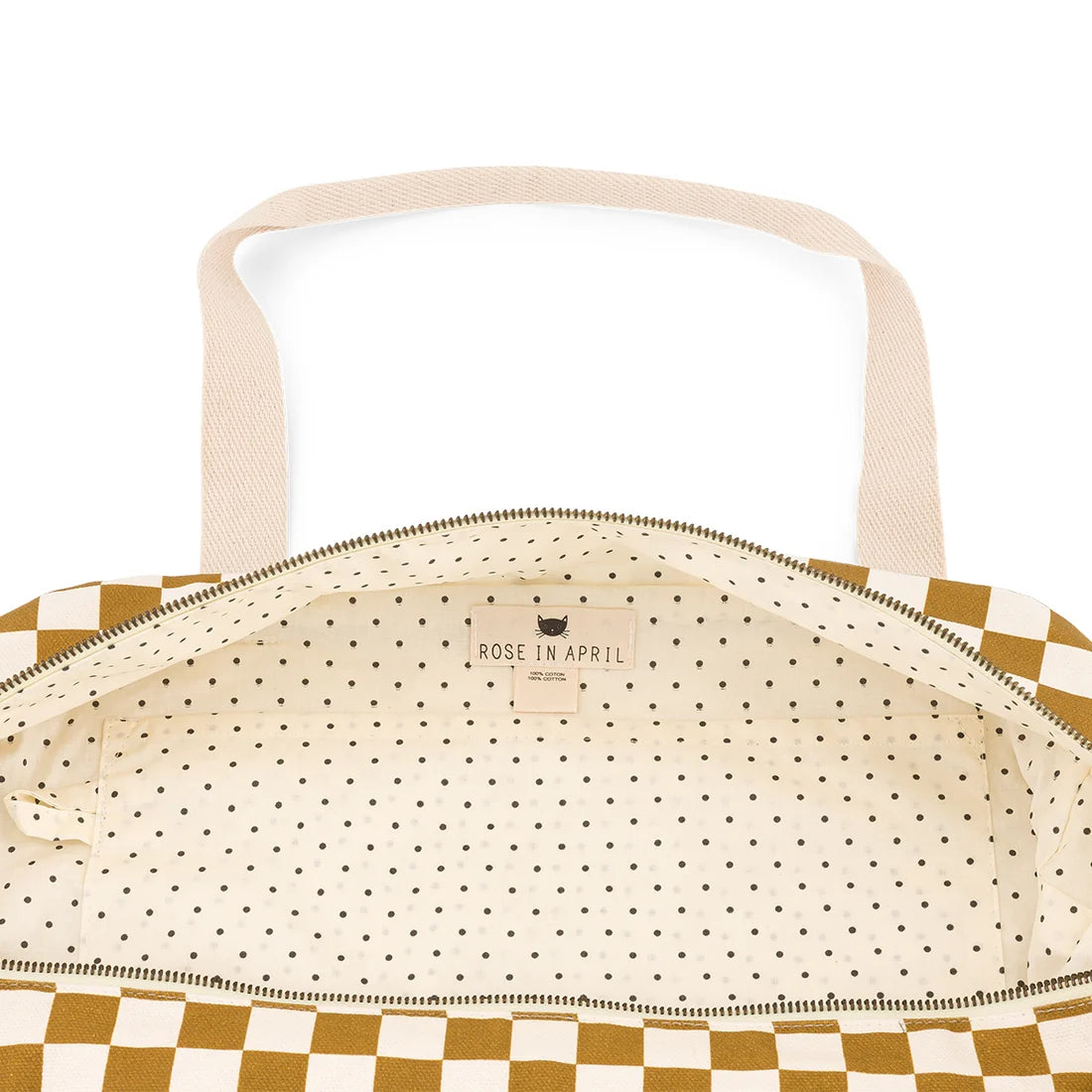 Bowling bag - Raphael - Checks Caramel | Rose in April - de inKijk