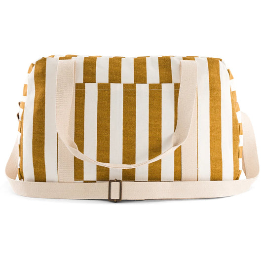 Bowling bag - Raphael - Ecru / Caramel Stripes | Rose in April