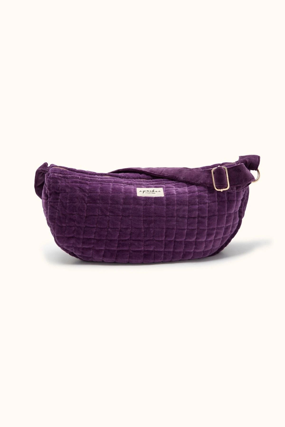 Sac Banane Lune Shanti - Velours Lisse Mauve | Apaches