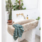 Naram guest towel - sea foam & deep teal | Bongusta - de inKijk