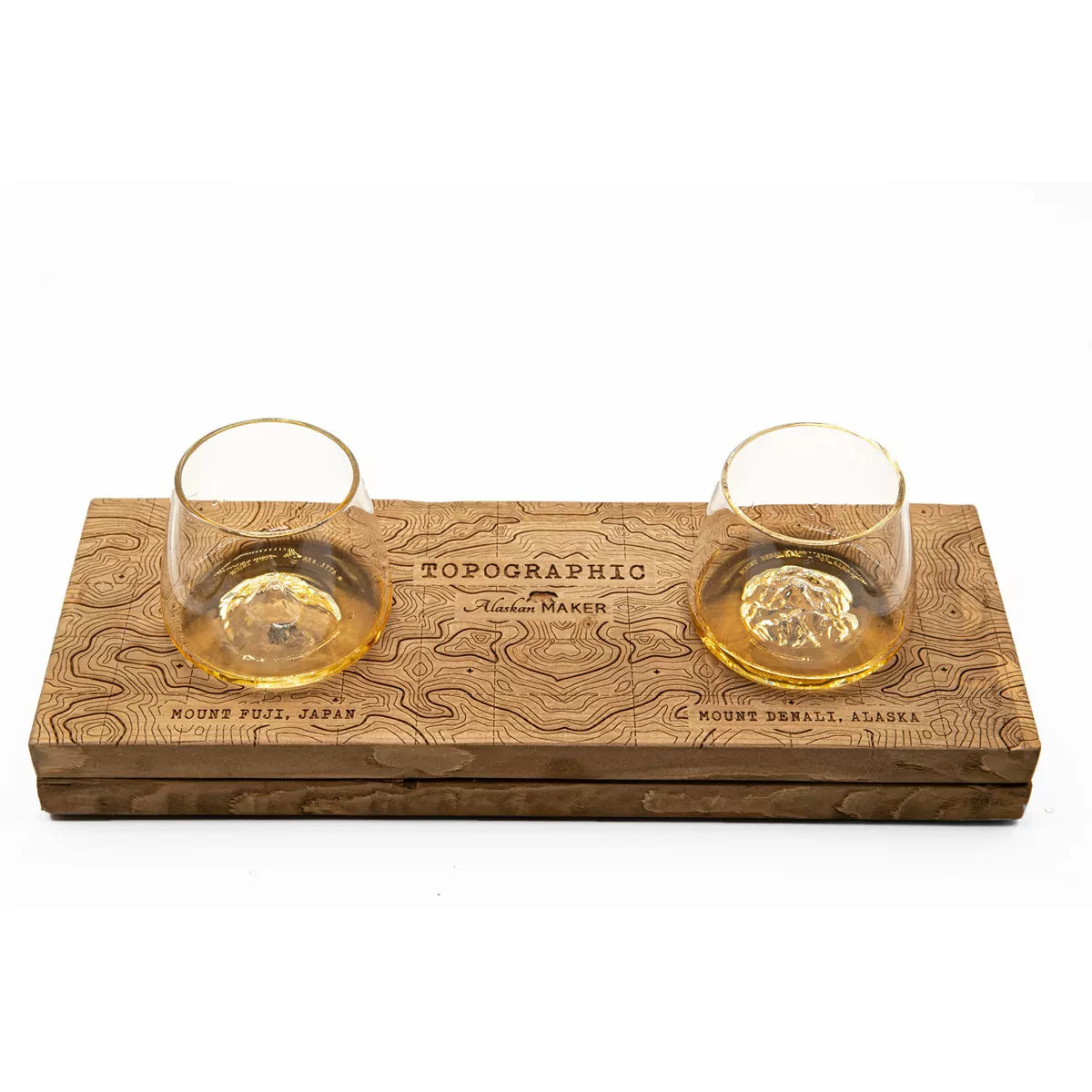 Topographic glasses - set of 2 - Fuji & Denali | Alaskan Maker - de inKijk