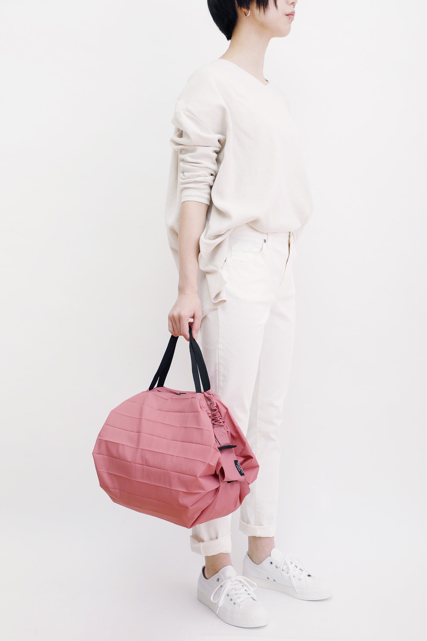 Shupatto foldable bag L - Peach (Momo) | Shupatto