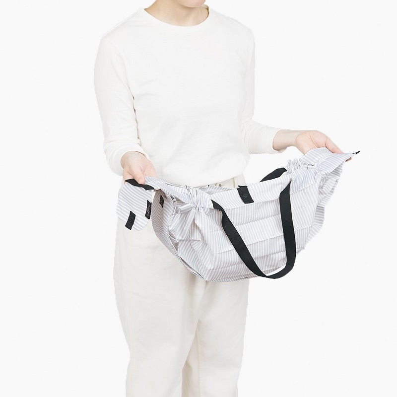 Shupatto foldable bag L - Stripes (Sen) | Shupatto