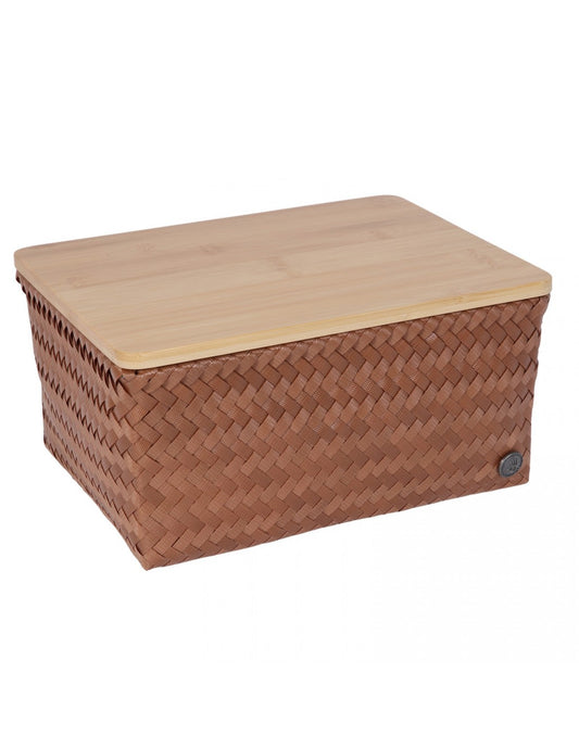 Top fit large - basket with bamboo cover - sienna | Handed By - de inKijk
