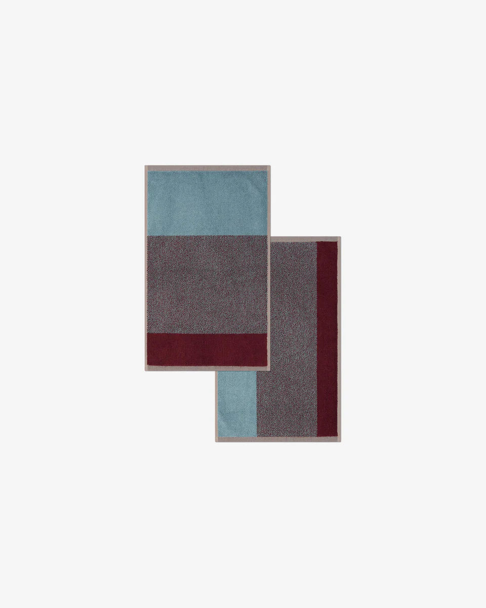 Gastendoekjes set - Lex Pott collectie - sky blue/bordeaux | SUITE702