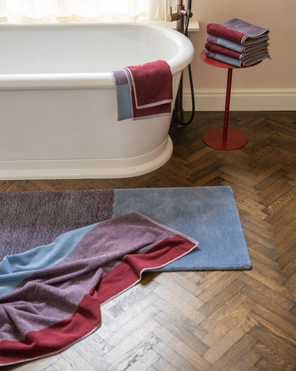 Handdoeken set - Lex Pott collectie - sky blue/bordeaux | SUITE702