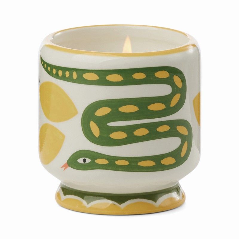 Ceramic candle snake 8 oz - wild lemongrass | Paddywax - de inKijk