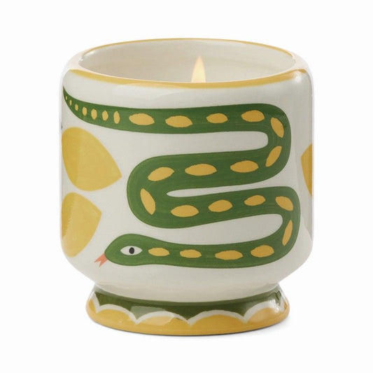 Ceramic candle snake 8 oz - wild lemongrass | Paddywax - de inKijk