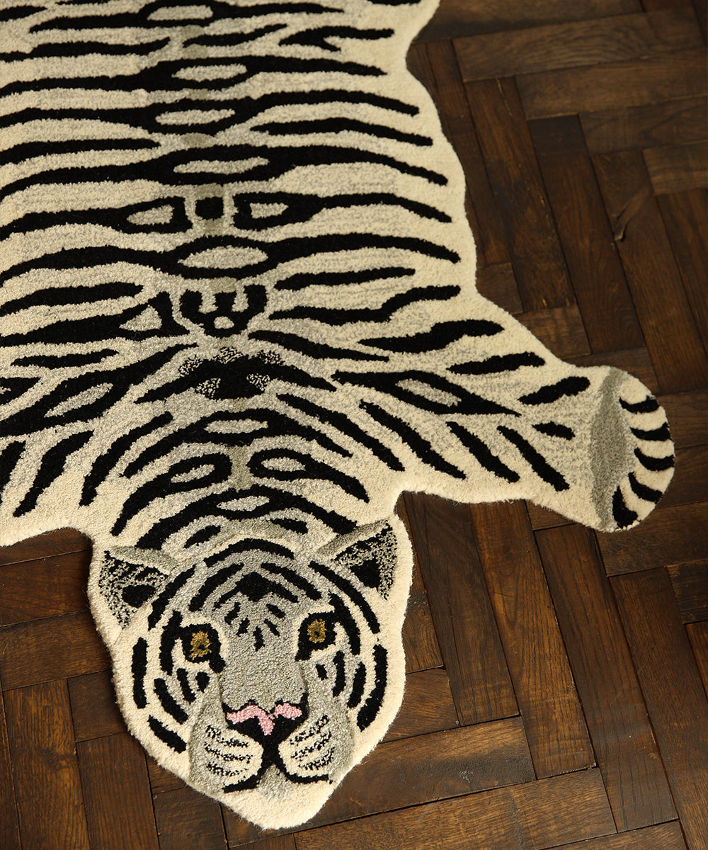 Snowy Tiger Rug - Large | Doing Goods