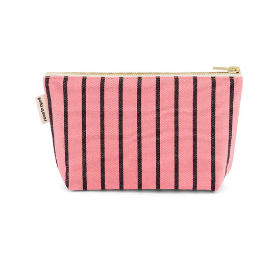 Pouch - Sofia - Funky pink tennis stripes | Rose in April