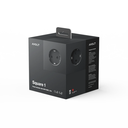 Square 1 stekkerdoos ( usb C ) - stockholm black | Avolt - de inKijk