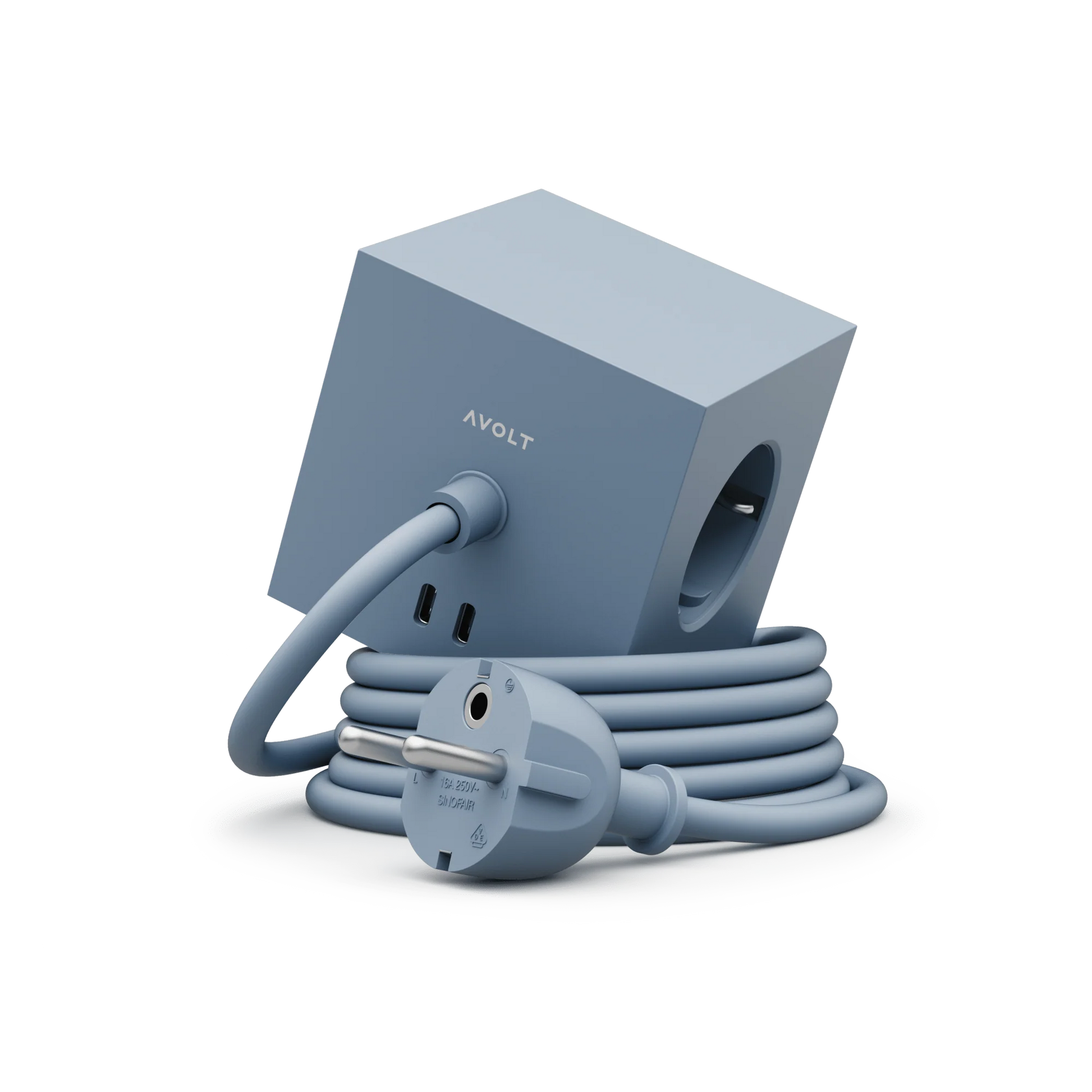 Square 1 stekkerdoos ( usb C ) - shark blue | Avolt - de inKijk