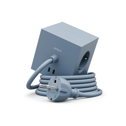 Square 1 stekkerdoos ( usb C ) - shark blue | Avolt - de inKijk
