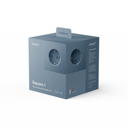 Square 1 stekkerdoos ( usb C ) - shark blue | Avolt - de inKijk