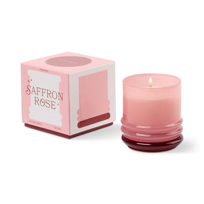 Stacked Glass Candle Pink and Red - Saffron Rose | Paddywax