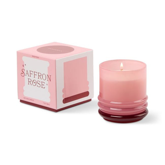 Stacked Glass Candle Pink and Red - Saffron Rose | Paddywax