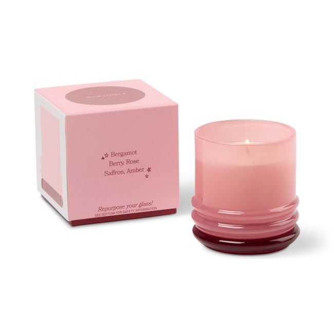 Stacked Glass Candle Pink and Red - Saffron Rose | Paddywax