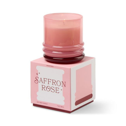 Stacked Glass Candle Pink and Red - Saffron Rose | Paddywax
