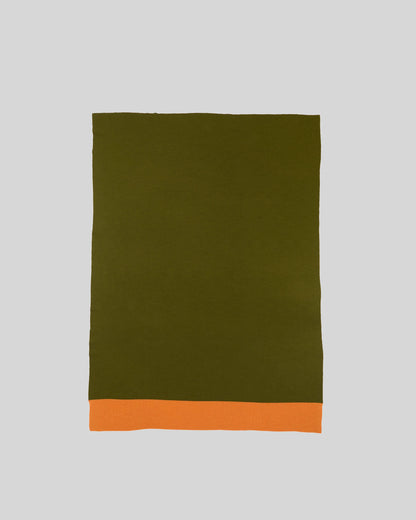 Merino Gebreide Plaid - 100% Wol - Green/Pink/Orange | SUITE702