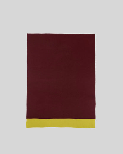 Merino Gebreide Plaid - 100% Wol - Bordeaux/Peach/Lime | SUITE702