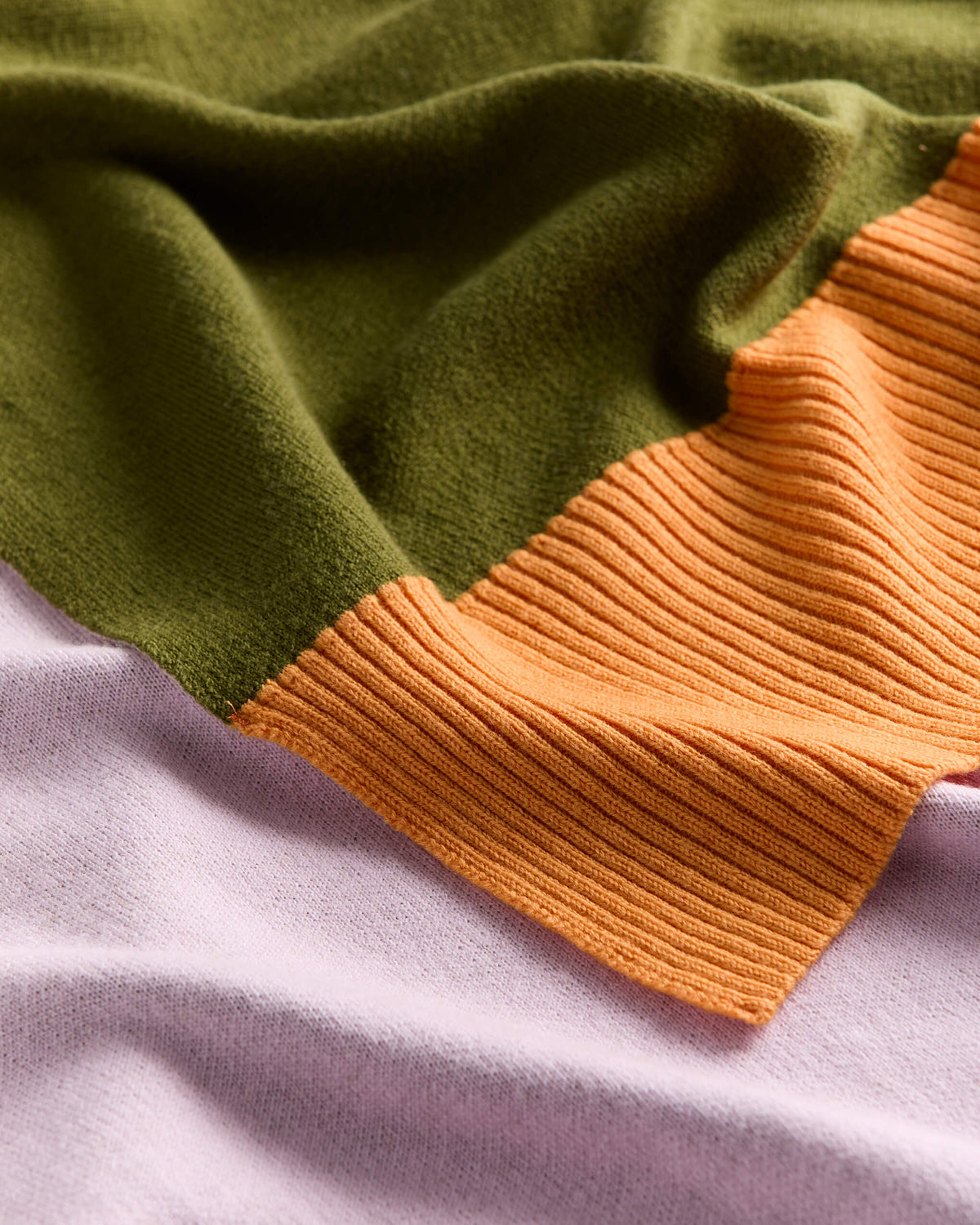 Merino Gebreide Plaid - 100% Wol - Green/Pink/Orange | SUITE702