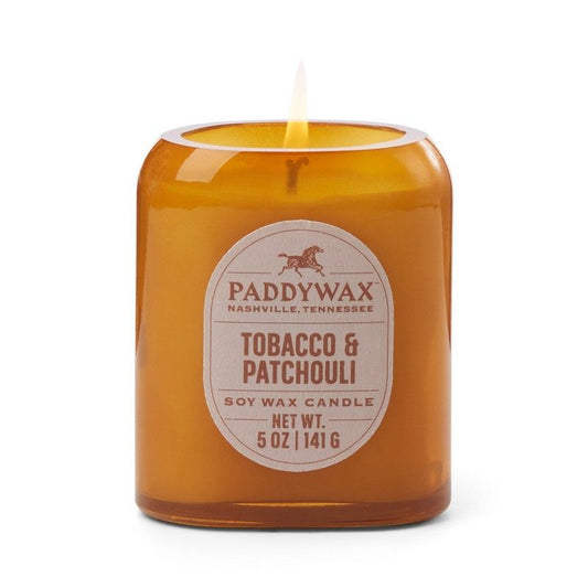 Glass candle 5 oz - tobacco & patchouli | Paddywax - de inKijk
