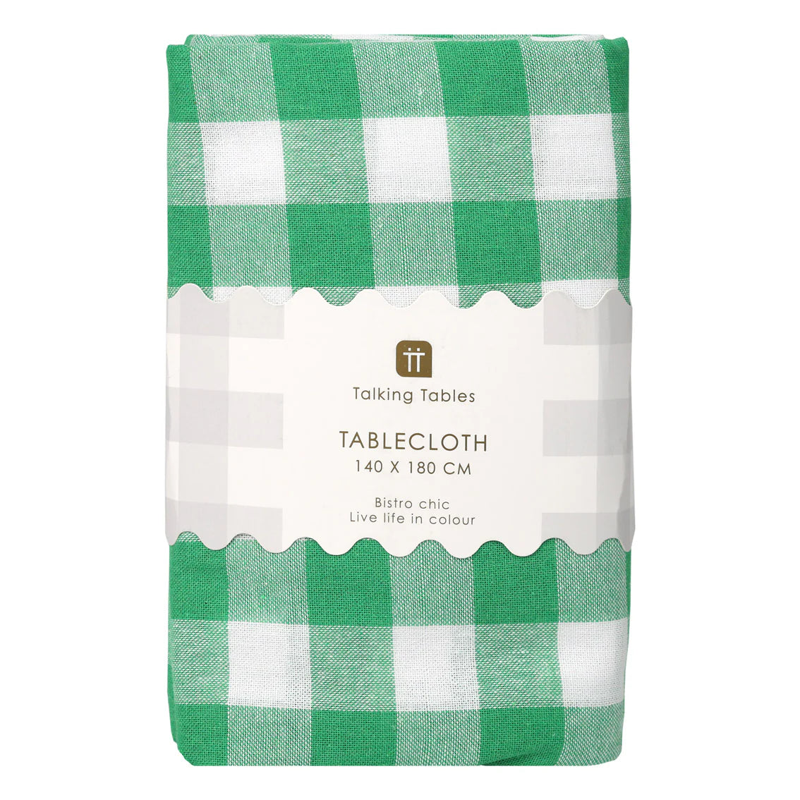 Tablecloth - green & white gingham | Talking Tables