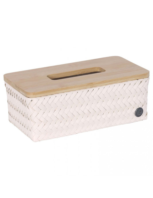 Top fit tissue box with bamboo cover - champagne | Handed By