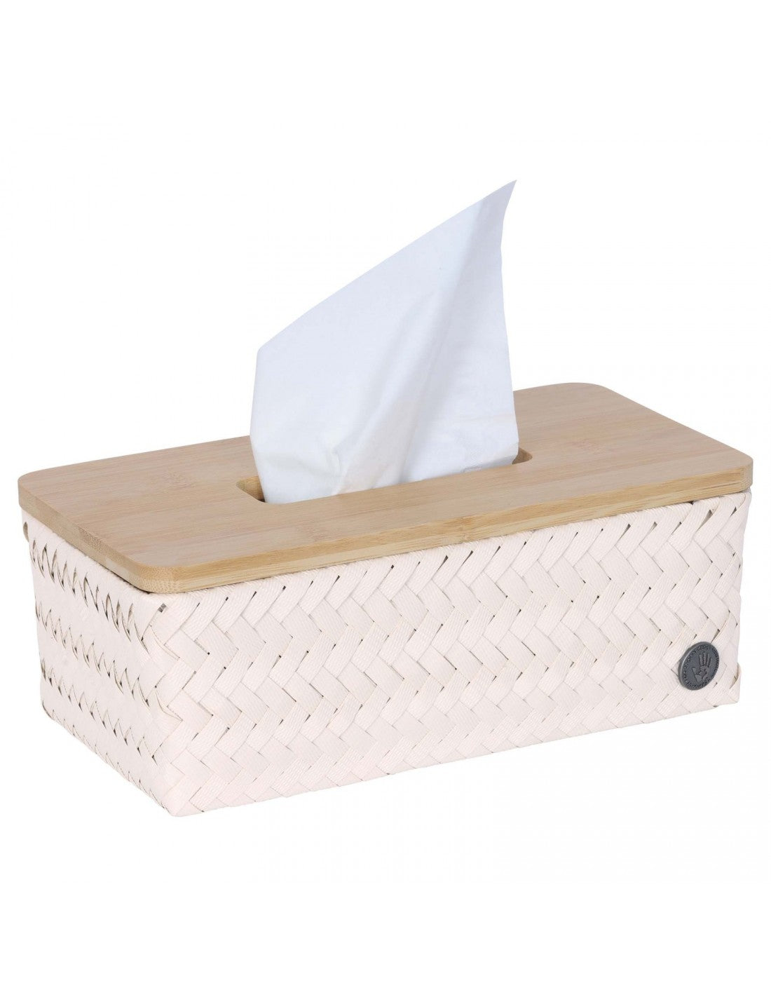 Top fit tissue box with bamboo cover - champagne | Handed By