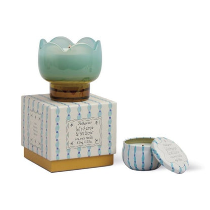 Tulip Blue and Ochre Glass Candle - Wisteria & Willow | Paddywax
