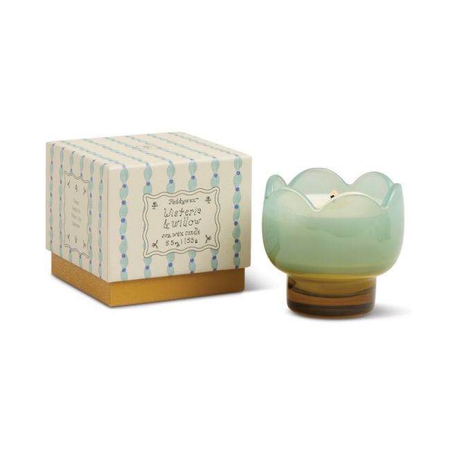 Tulip Blue and Ochre Glass Candle - Wisteria & Willow | Paddywax