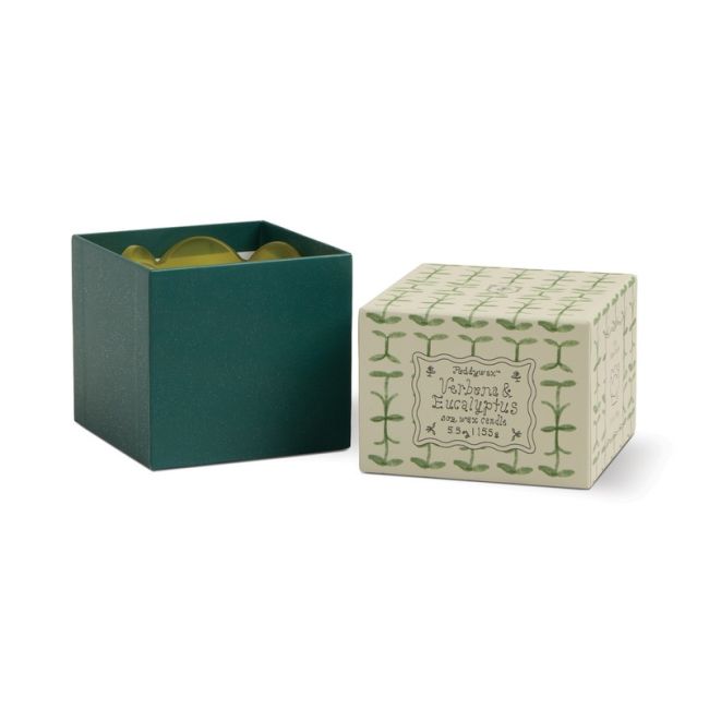 Tulip Green and Dark Green Glass Candle - Verbena & Lemongrass | Paddywax