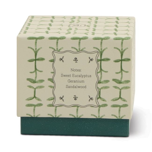 Tulip Green and Dark Green Glass Candle - Verbena & Lemongrass | Paddywax