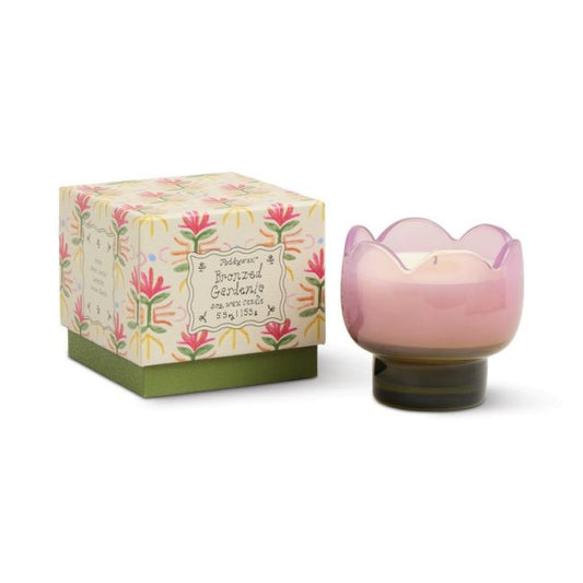 Tulip Purple and Green Glass Candle - Bronzed Gardenia | Paddywax