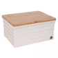 Top fit large - basket with bamboo cover - champagne | Handed By