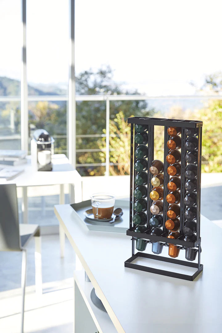 Coffee capsule holder tower - black | Yamazaki