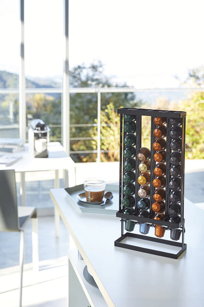 Coffee capsule holder tower - black | Yamazaki