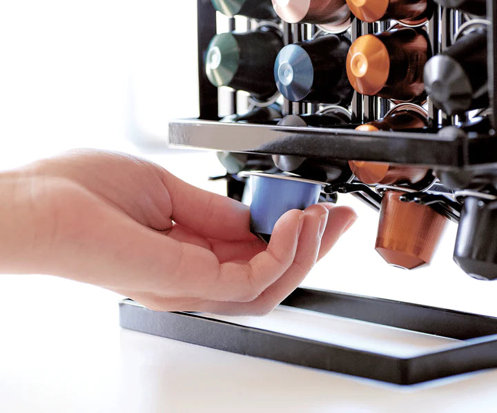 Coffee capsule holder tower - black | Yamazaki