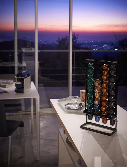Coffee capsule holder tower - black | Yamazaki