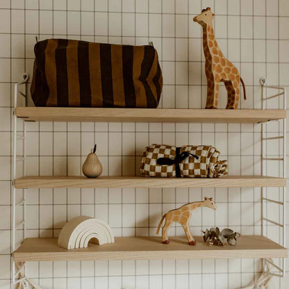 Wash bag - Vic - Cumin Stripes | Rose in April