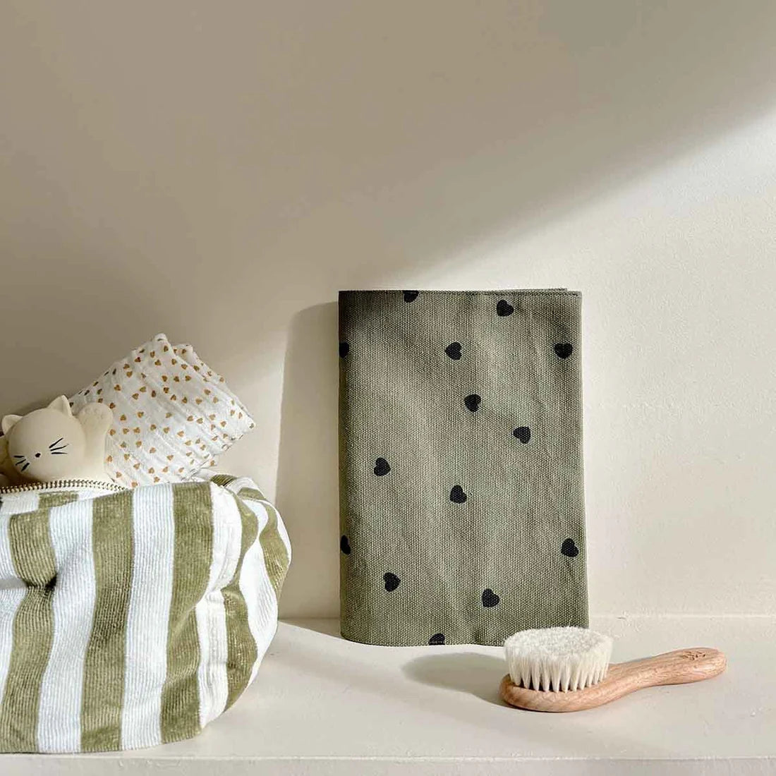 Wash bag - Vic - Khaki Stripes - Terry | Rose in April