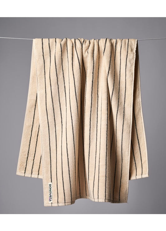 Naram bath towel - creme & ink | Bongusta - de inKijk