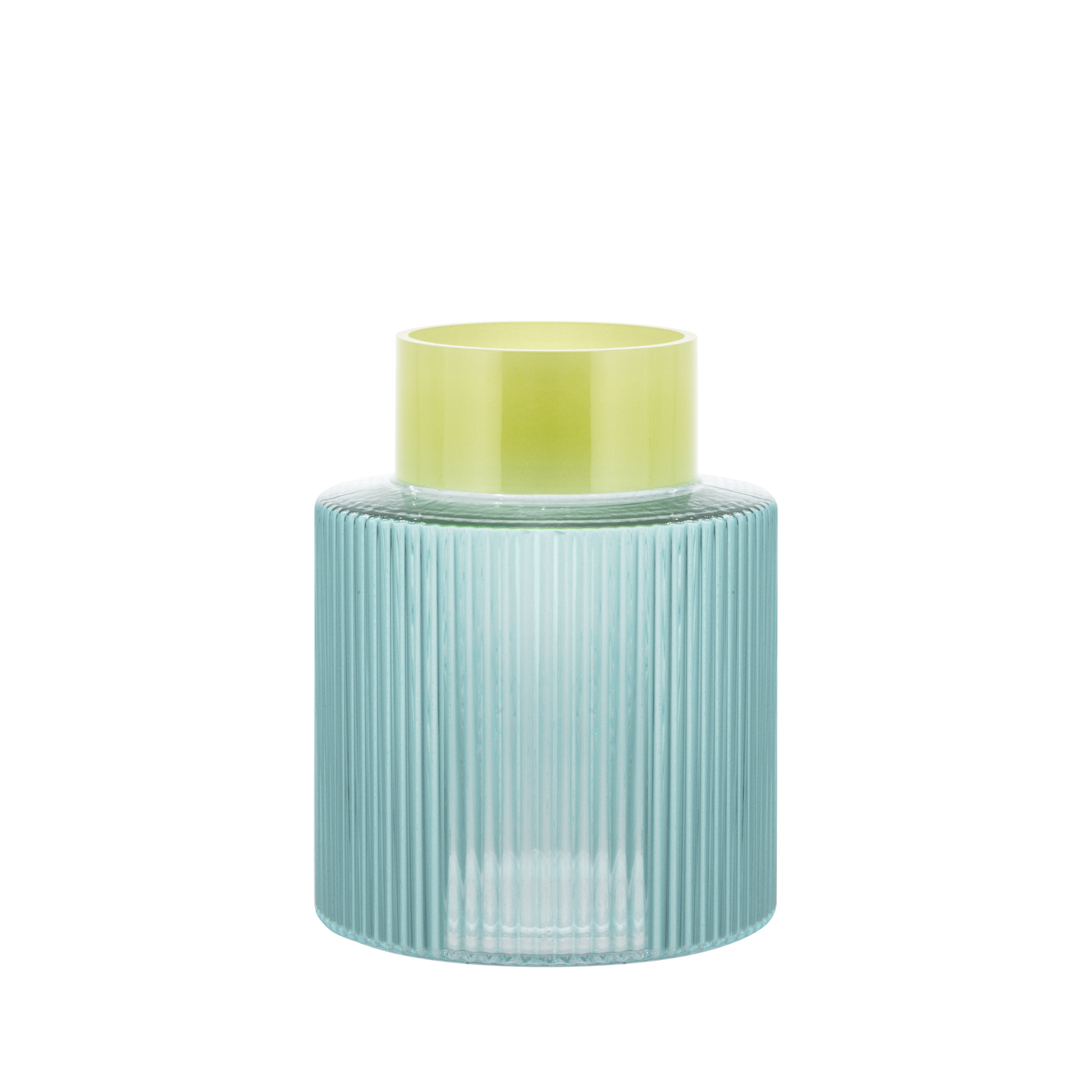 Glass vase groove - small - blue | Remember - de inKijk